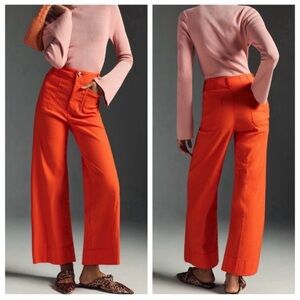 Anthropologie x Maeve The Colette 🪸Coral/Orange Wide Leg